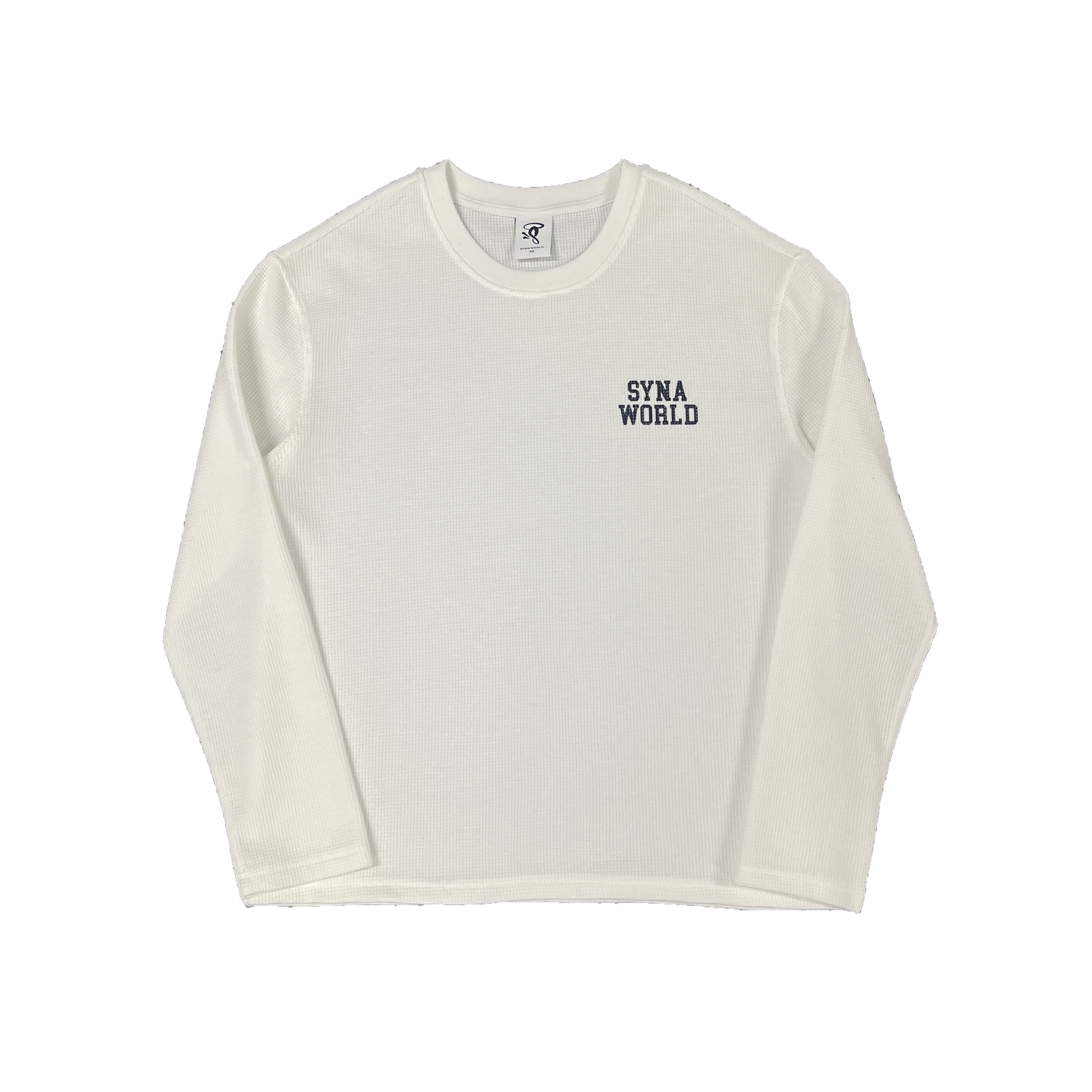 LS WAFFLE TEE - (WHITE)