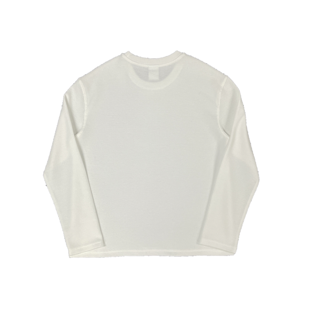 LS WAFFLE TEE - (WHITE)