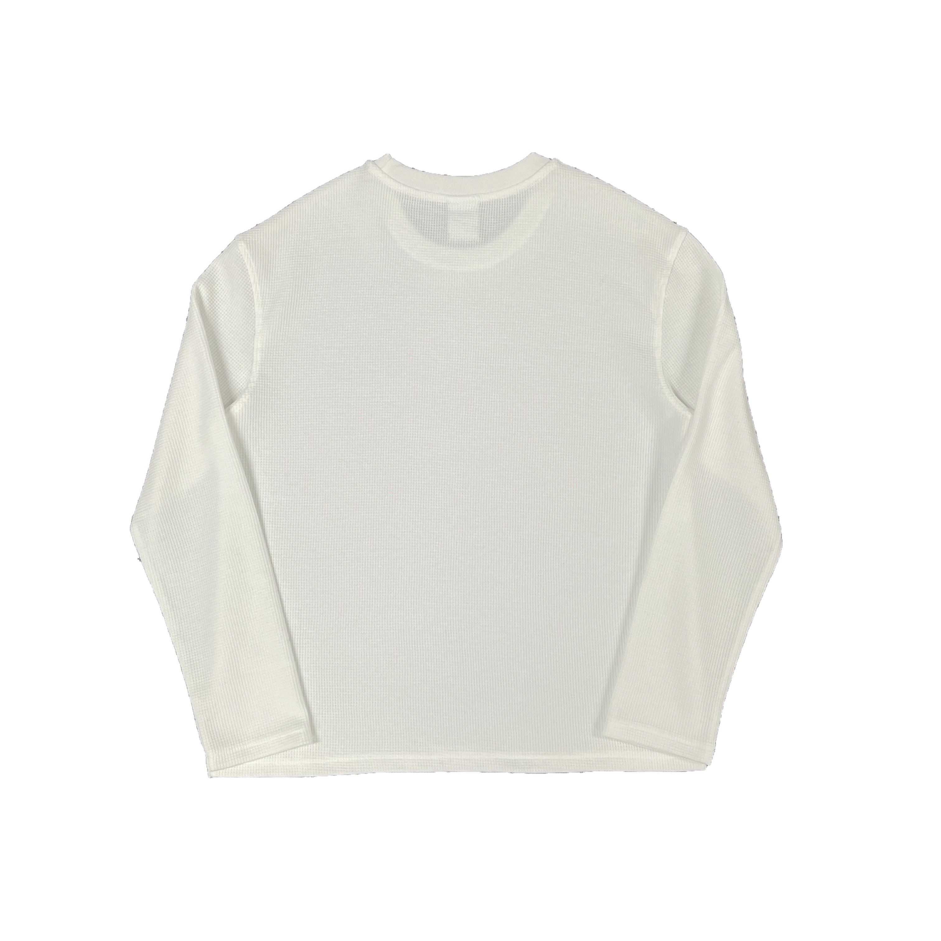 LS WAFFLE TEE - (WHITE)