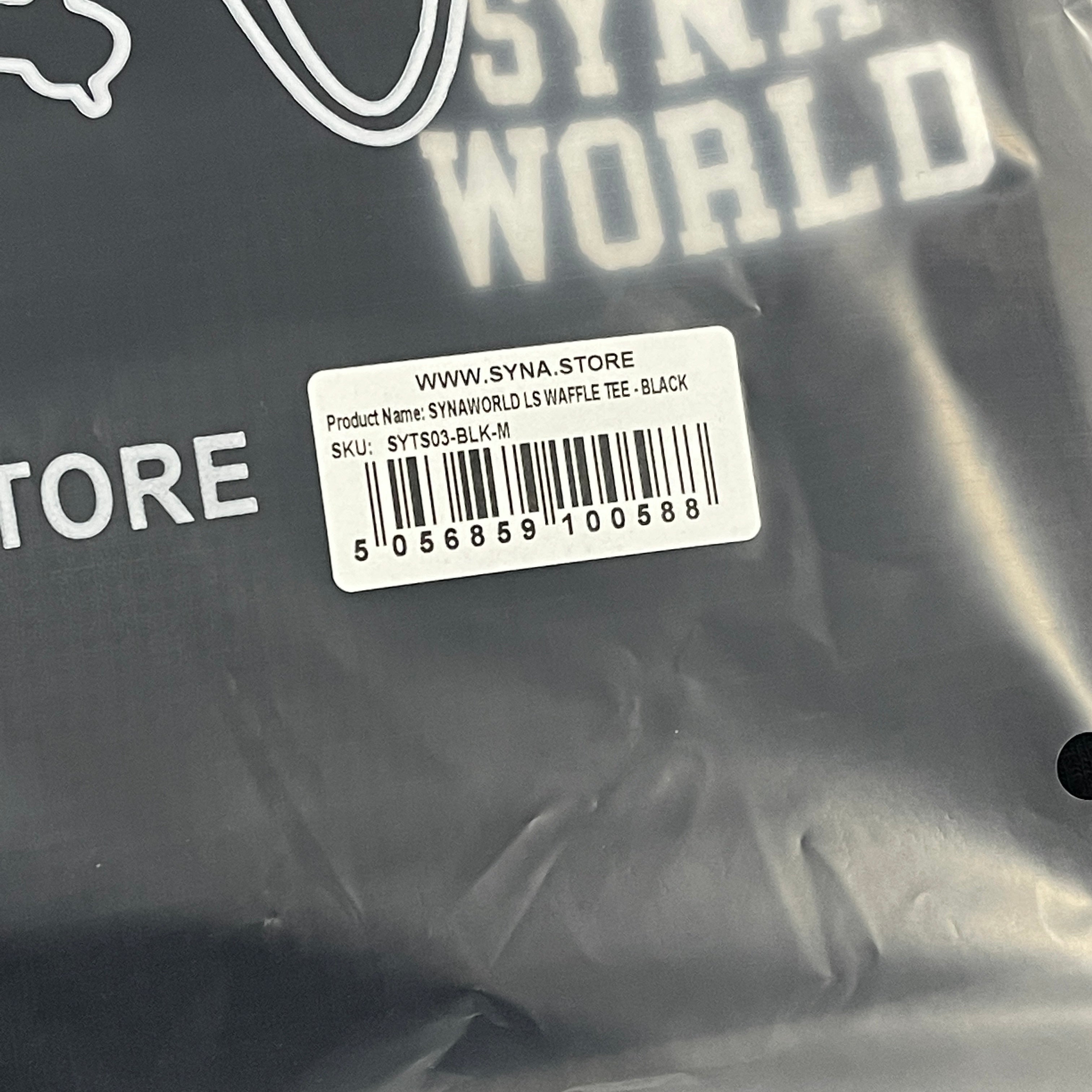 LS WAFFLE TEE - (BLACK)