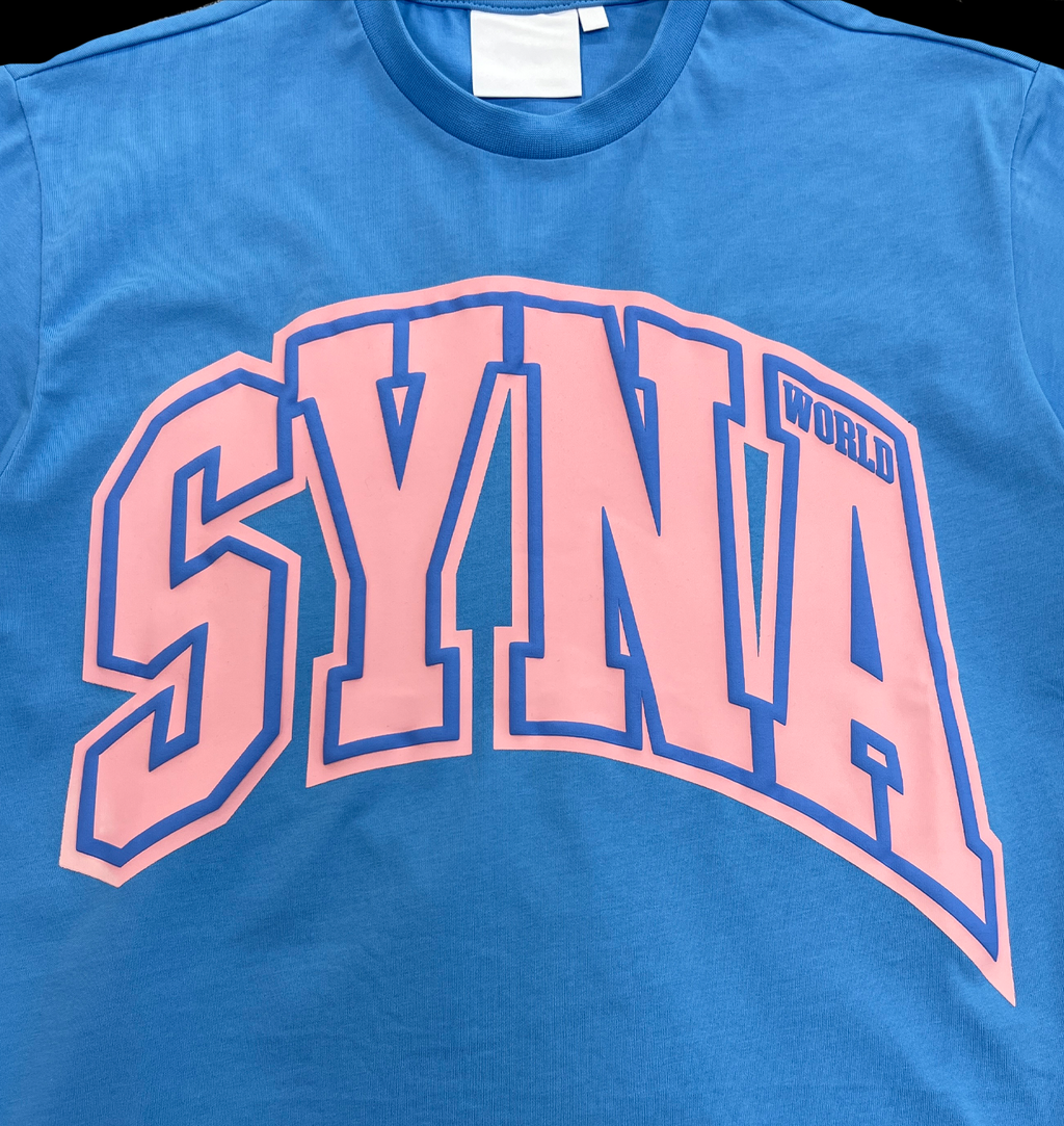 COLLEGE TEE (BLUE/PINK)