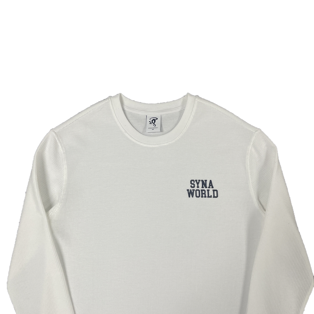 LS WAFFLE TEE - (WHITE)