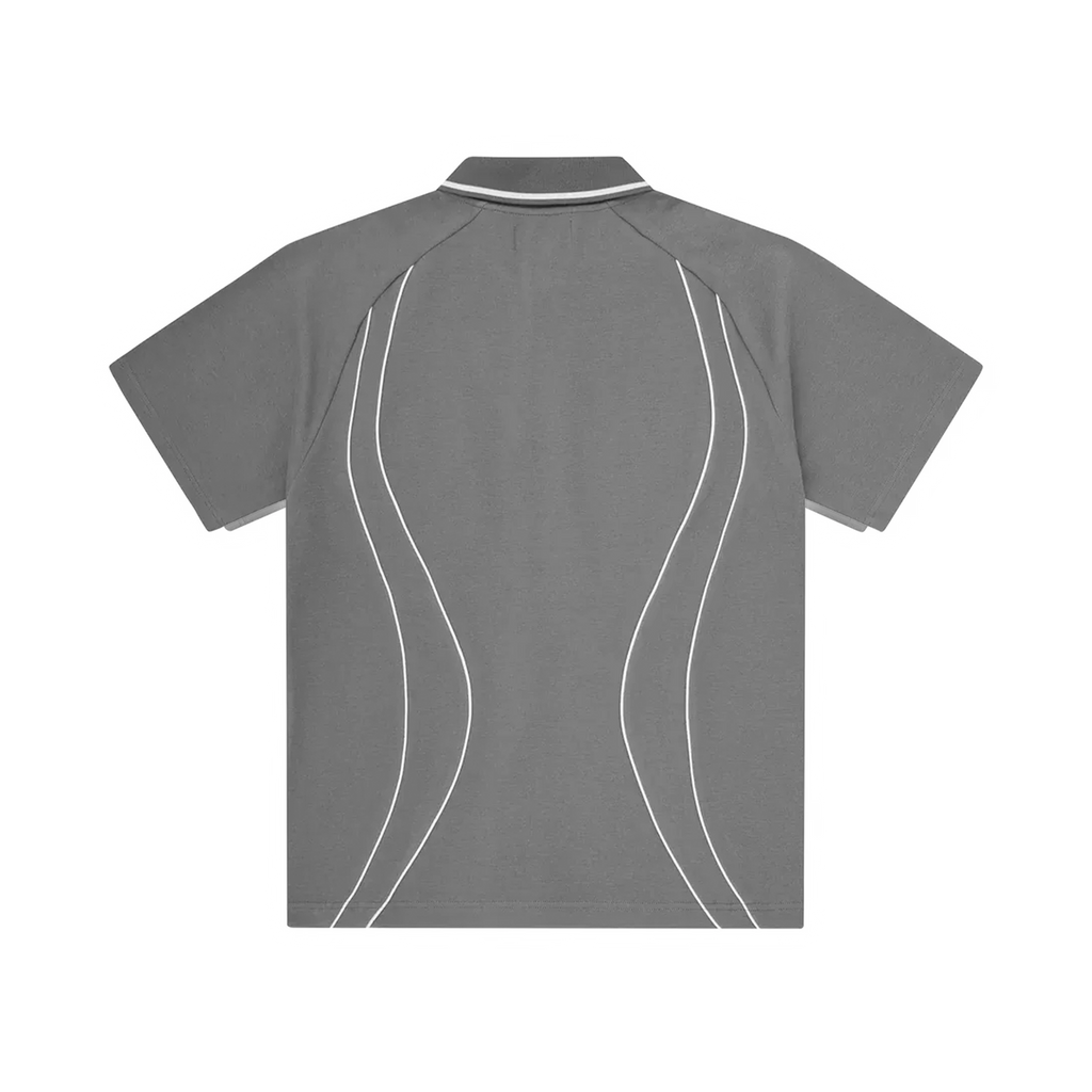 PIPED POLO SHIRT (GREY)
