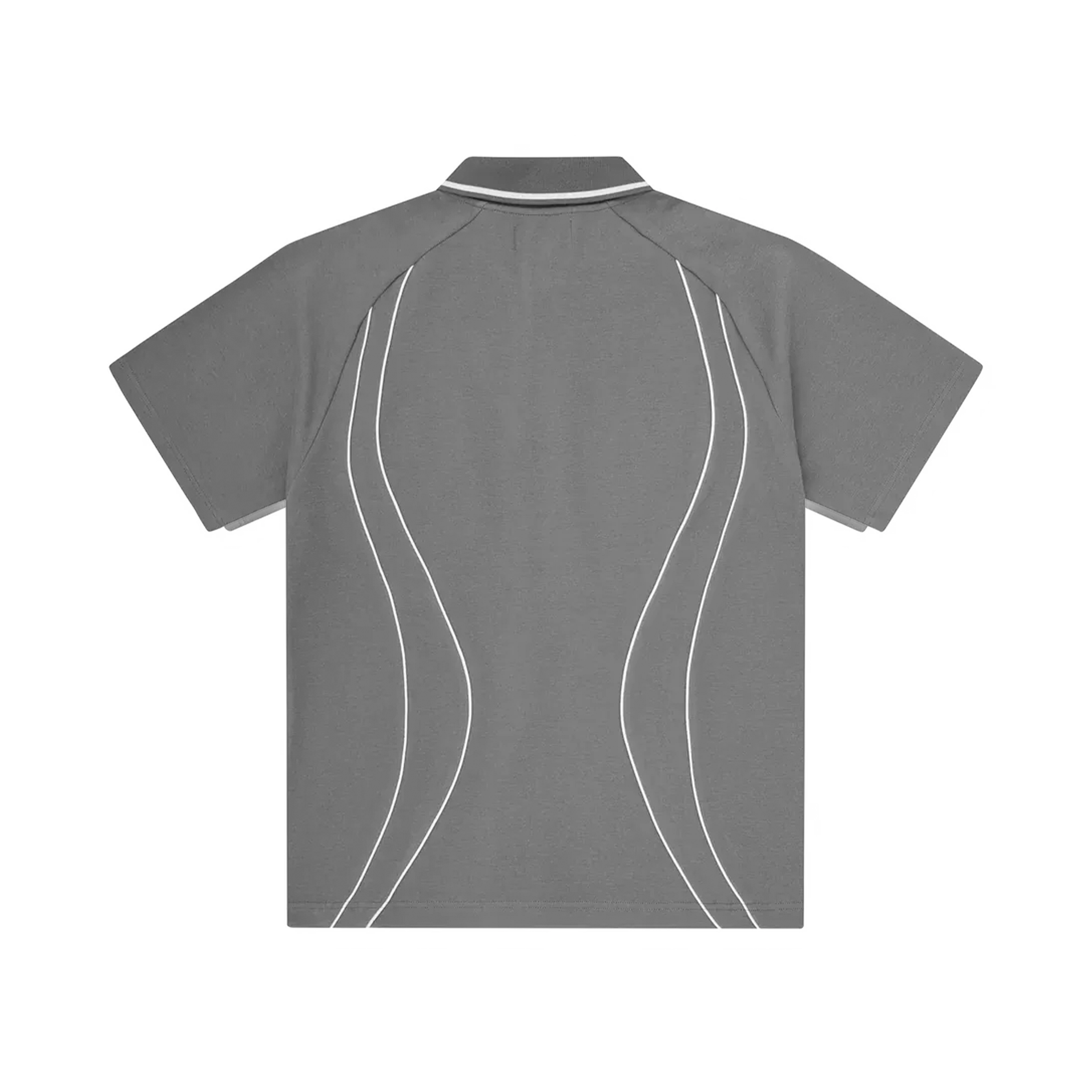 PIPED POLO SHIRT (GREY)