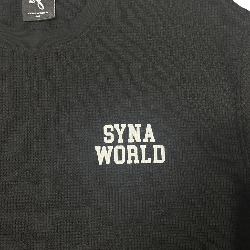 LS WAFFLE TEE - (BLACK)