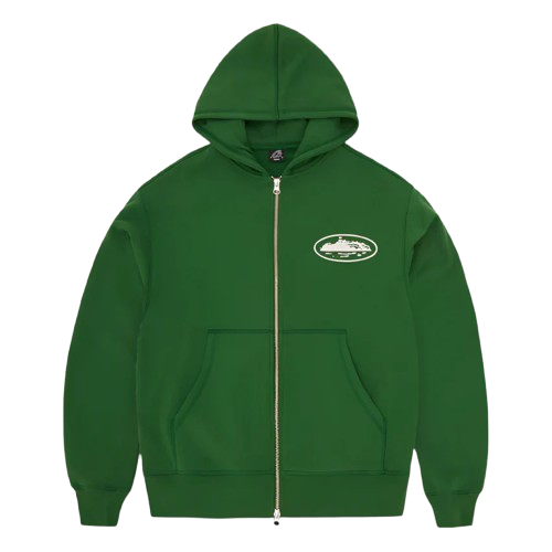 ISLAND PUFF PRINT ZIP HOODIE (GREEN)