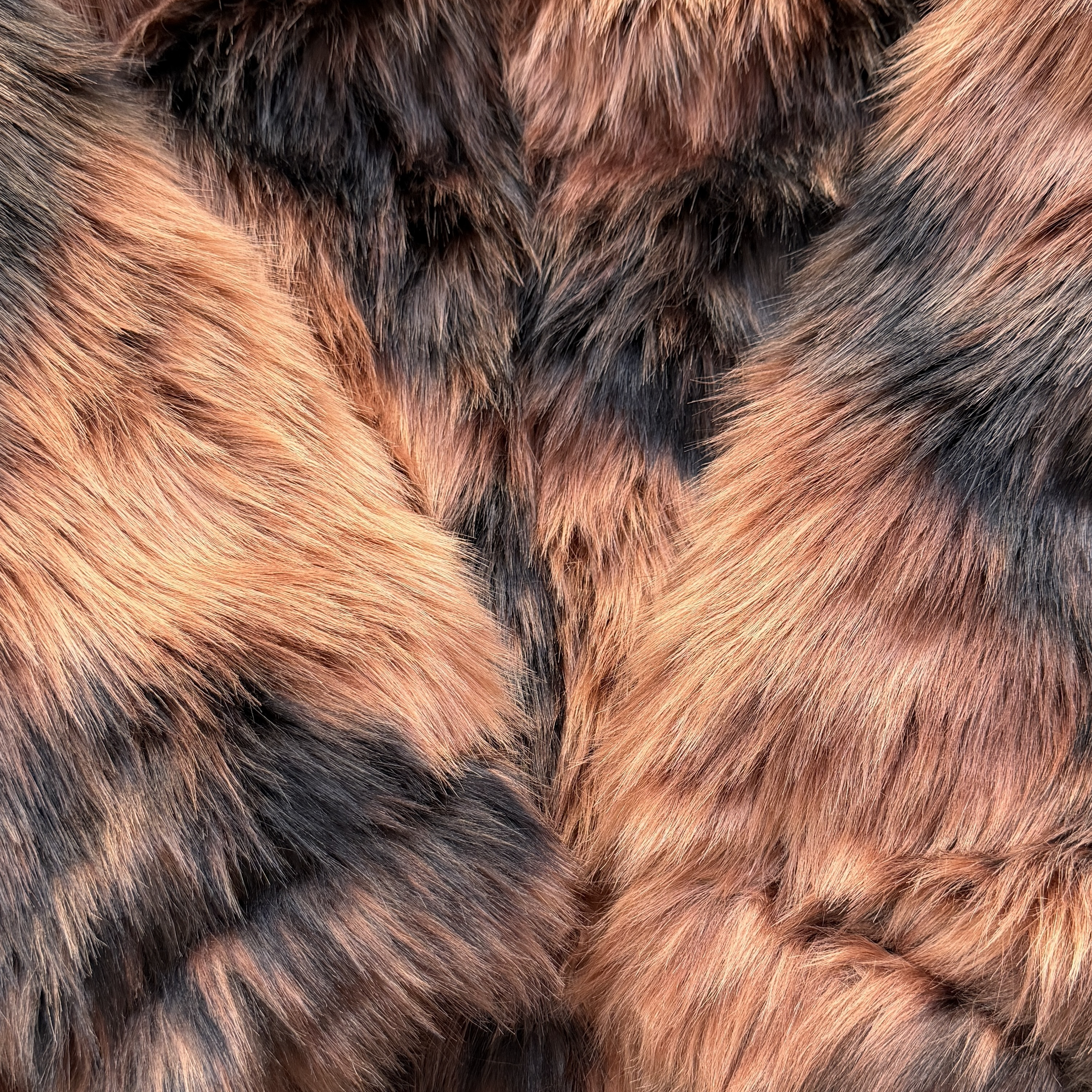 DIAMOND HOODED FUR JACKET (BROWN)