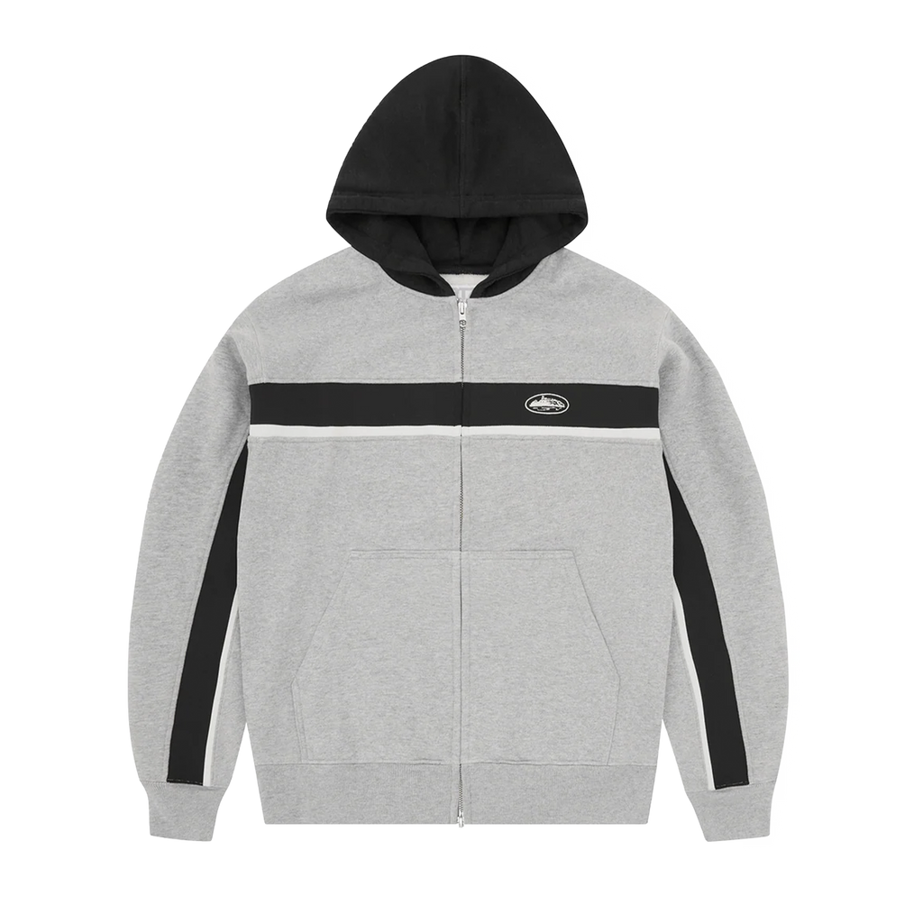 RIBBED SPORTEIZ ZIP HOODIE (HEATHER GREY)