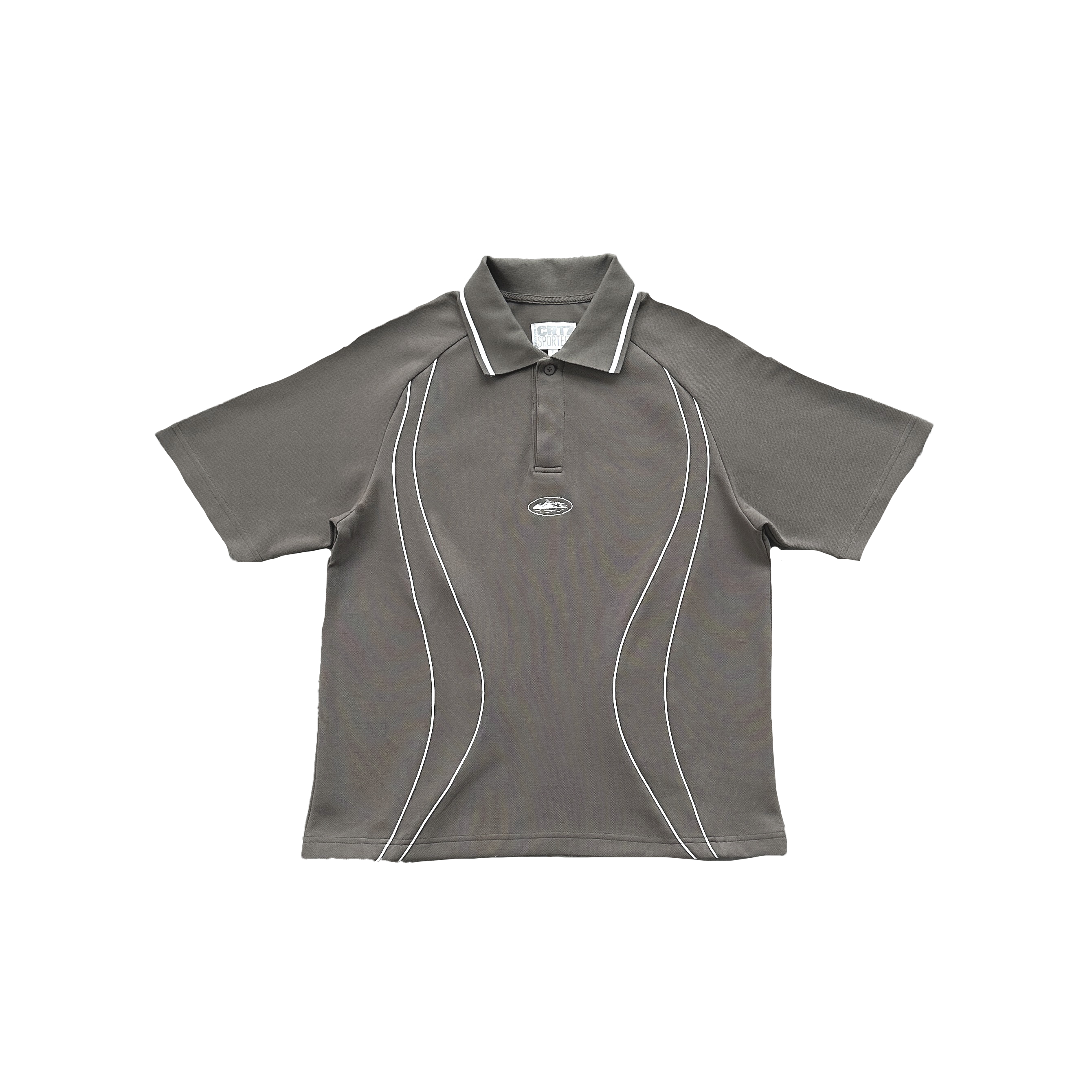 PIPED POLO SHIRT (GREY)