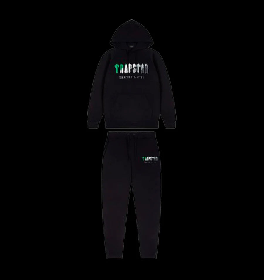 CHENILLE DECODED HOODED TRACKSUIT (BLACK/GREEN BEE)