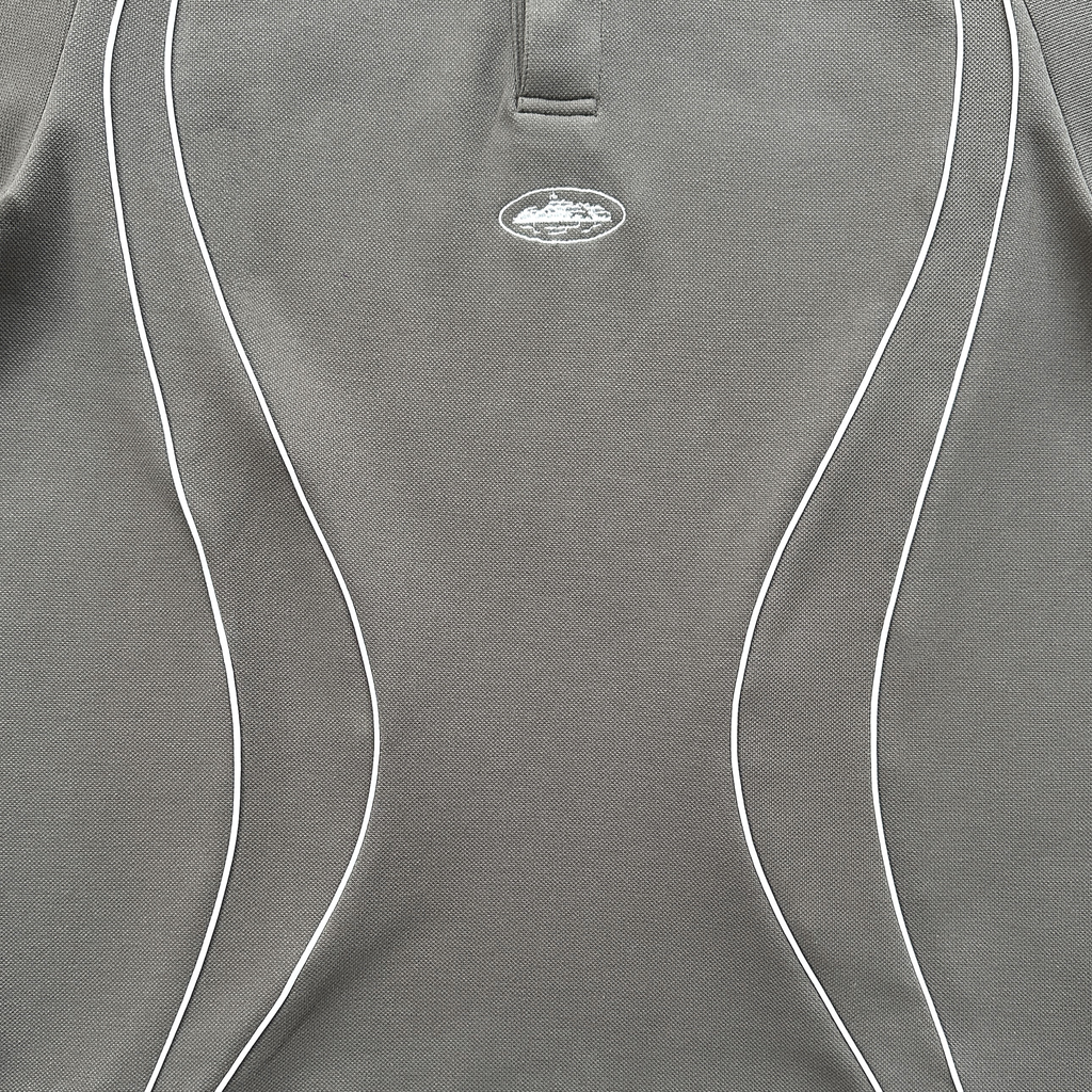 PIPED POLO SHIRT (GREY)